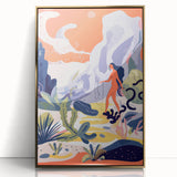 Electric Wall Art | Vibrant Surreal Desert Scene Modern Electric Art Canvas