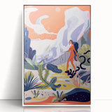 Electric Wall Art | Vibrant Surreal Desert Scene Modern Electric Art Canvas