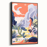 Electric Wall Art | Vibrant Surreal Desert Scene Modern Electric Art Canvas