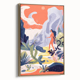 Electric Wall Art | Vibrant Surreal Desert Scene Modern Electric Art Canvas