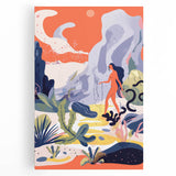 Electric Wall Art | Vibrant Surreal Desert Scene Modern Electric Art Canvas