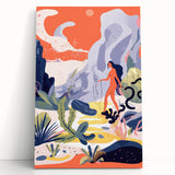 Electric Wall Art | Vibrant Surreal Desert Scene Modern Electric Art Canvas