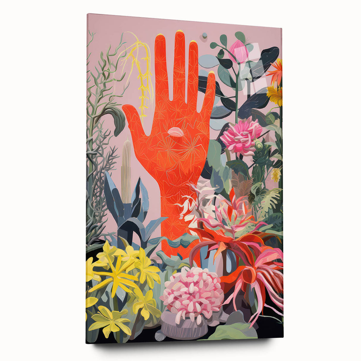 Electric Wall Art | Vibrant Botanical Hand Design Modern Electric Art