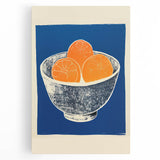 Vibrant Electric Bowl of Oranges Canvas - Modern Electric Decor