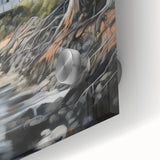 Electric Wall Art | Coastal Cabin Serenity in Nature - Electric Art Print