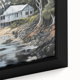 Electric Wall Art | Coastal Cabin Serenity in Nature - Electric Art Print