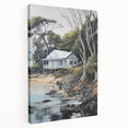 Electric Wall Art | Coastal Cabin Serenity in Nature - Electric Art Print