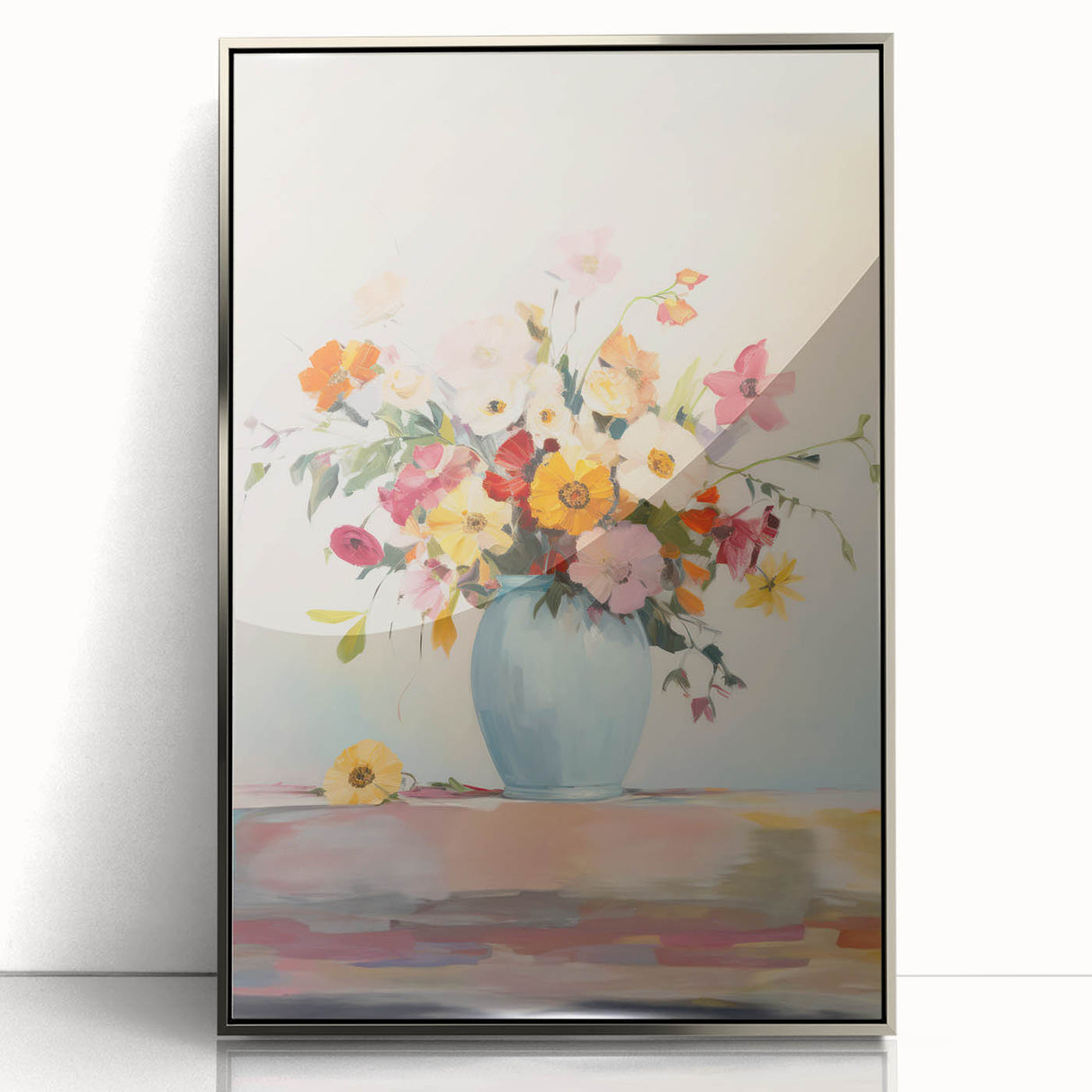 Electric Floral Wall Art: Vibrant Flower Bouquet in Modern Electric Decor