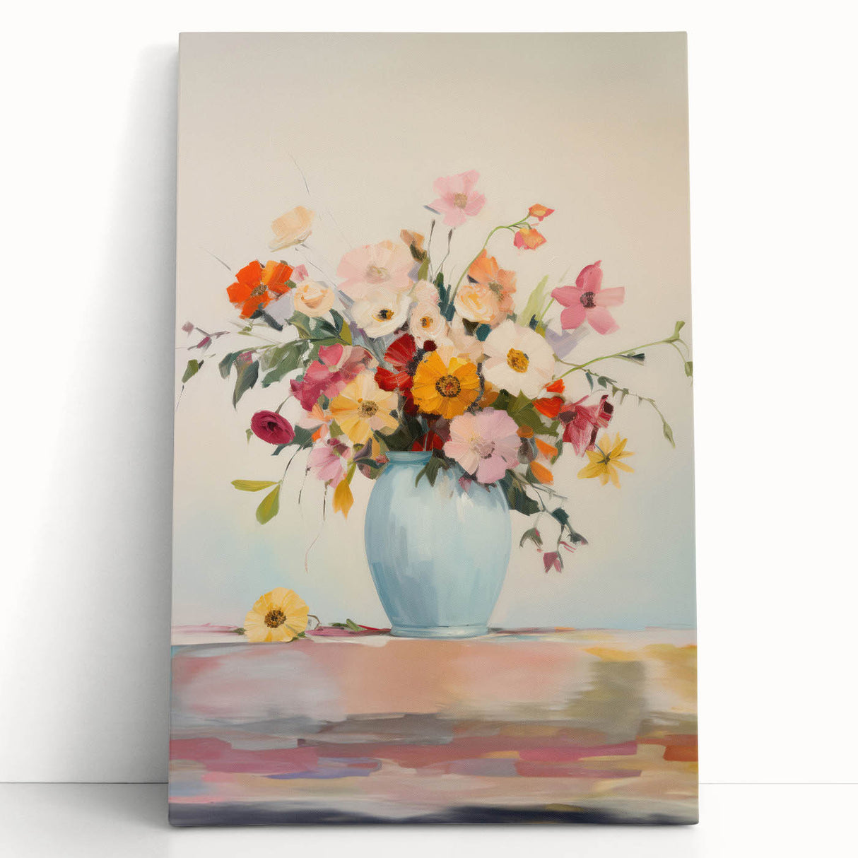 Electric Floral Wall Art: Vibrant Flower Bouquet in Modern Electric Decor