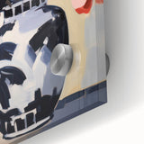 Electric Floral Wall Art: Bold Poppy Vase in Modern Electric Art Canvas