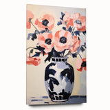 Electric Floral Wall Art: Bold Poppy Vase in Modern Electric Art Canvas