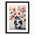 Electric Floral Wall Art: Bold Poppy Vase in Modern Electric Art Canvas