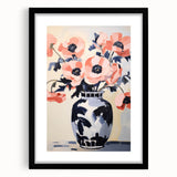 Electric Floral Wall Art: Bold Poppy Vase in Modern Electric Art Canvas