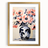 Electric Floral Wall Art: Bold Poppy Vase in Modern Electric Art Canvas