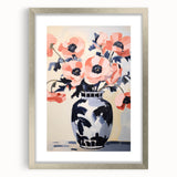 Electric Floral Wall Art: Bold Poppy Vase in Modern Electric Art Canvas