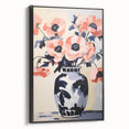 Electric Floral Wall Art: Bold Poppy Vase in Modern Electric Art Canvas
