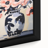 Electric Floral Wall Art: Bold Poppy Vase in Modern Electric Art Canvas