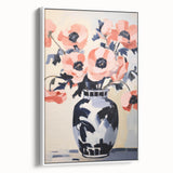 Electric Floral Wall Art: Bold Poppy Vase in Modern Electric Art Canvas