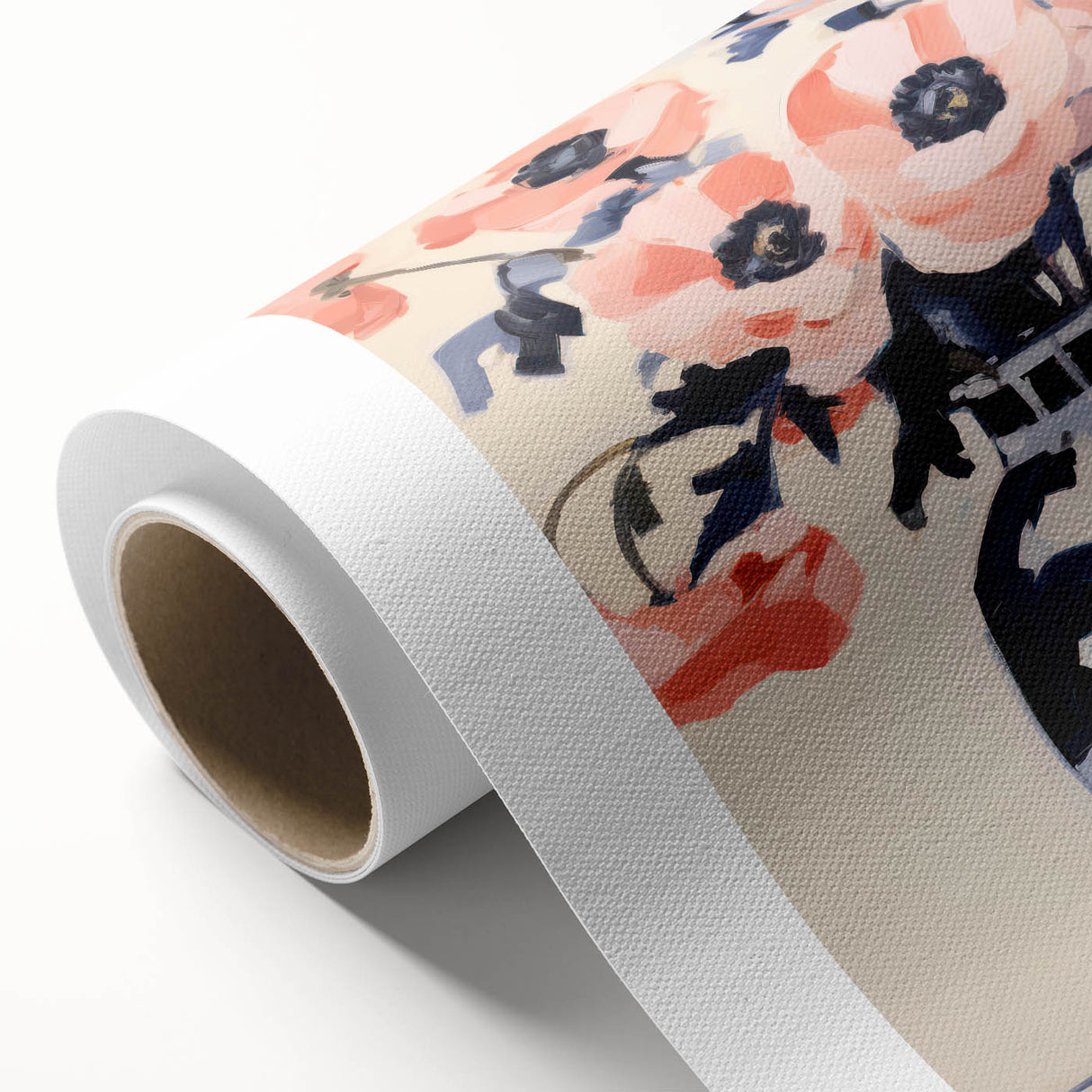 Electric Floral Wall Art: Bold Poppy Vase in Modern Electric Art Canvas