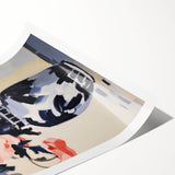 Electric Floral Wall Art: Bold Poppy Vase in Modern Electric Art Canvas