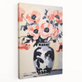 Electric Floral Wall Art: Bold Poppy Vase in Modern Electric Art Canvas