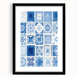 Electric Tile Wall Art: Blue Geometric Patterns in Modern Electric Decor