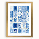 Electric Tile Wall Art: Blue Geometric Patterns in Modern Electric Decor