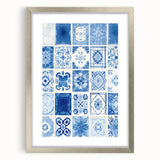 Electric Tile Wall Art: Blue Geometric Patterns in Modern Electric Decor