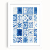 Electric Tile Wall Art: Blue Geometric Patterns in Modern Electric Decor