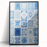 Electric Tile Wall Art: Blue Geometric Patterns in Modern Electric Decor
