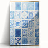 Electric Tile Wall Art: Blue Geometric Patterns in Modern Electric Decor