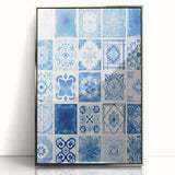 Electric Tile Wall Art: Blue Geometric Patterns in Modern Electric Decor