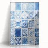Electric Tile Wall Art: Blue Geometric Patterns in Modern Electric Decor