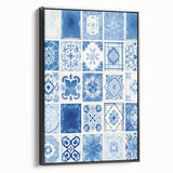 Electric Tile Wall Art: Blue Geometric Patterns in Modern Electric Decor