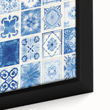 Electric Tile Wall Art: Blue Geometric Patterns in Modern Electric Decor