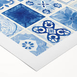 Electric Tile Wall Art: Blue Geometric Patterns in Modern Electric Decor