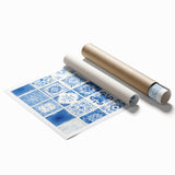 Electric Tile Wall Art: Blue Geometric Patterns in Modern Electric Decor