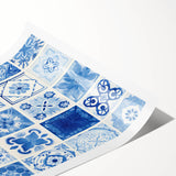 Electric Tile Wall Art: Blue Geometric Patterns in Modern Electric Decor