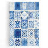 Electric Tile Wall Art: Blue Geometric Patterns in Modern Electric Decor