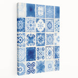 Electric Tile Wall Art: Blue Geometric Patterns in Modern Electric Decor