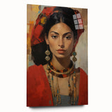 Electric Portrait Wall Art: Vibrant Woman in Bold Modern Decor