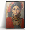 Electric Portrait Wall Art: Vibrant Woman in Bold Modern Decor
