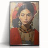 Electric Portrait Wall Art: Vibrant Woman in Bold Modern Decor