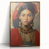Electric Portrait Wall Art: Vibrant Woman in Bold Modern Decor