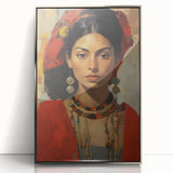 Electric Portrait Wall Art: Vibrant Woman in Bold Modern Decor