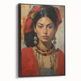 Electric Portrait Wall Art: Vibrant Woman in Bold Modern Decor