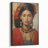 Electric Portrait Wall Art: Vibrant Woman in Bold Modern Decor