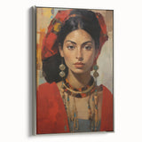 Electric Portrait Wall Art: Vibrant Woman in Bold Modern Decor
