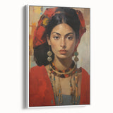 Electric Portrait Wall Art: Vibrant Woman in Bold Modern Decor