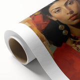 Electric Portrait Wall Art: Vibrant Woman in Bold Modern Decor